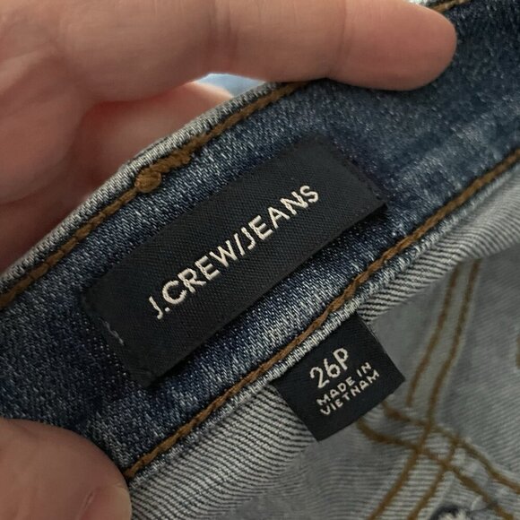 J.Crew Women 26P Indigo Embroidered Polka Dot 9” High-Rise Toothpick Jeans - Picture 8 of 11